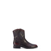 Frye Melissa Button Short 2 Boots for Women Made from Italian Leather with Antique Brass Hardware, Lining, and Outsole – 7” Shaft Height, Black/Scarlet - 8.5M