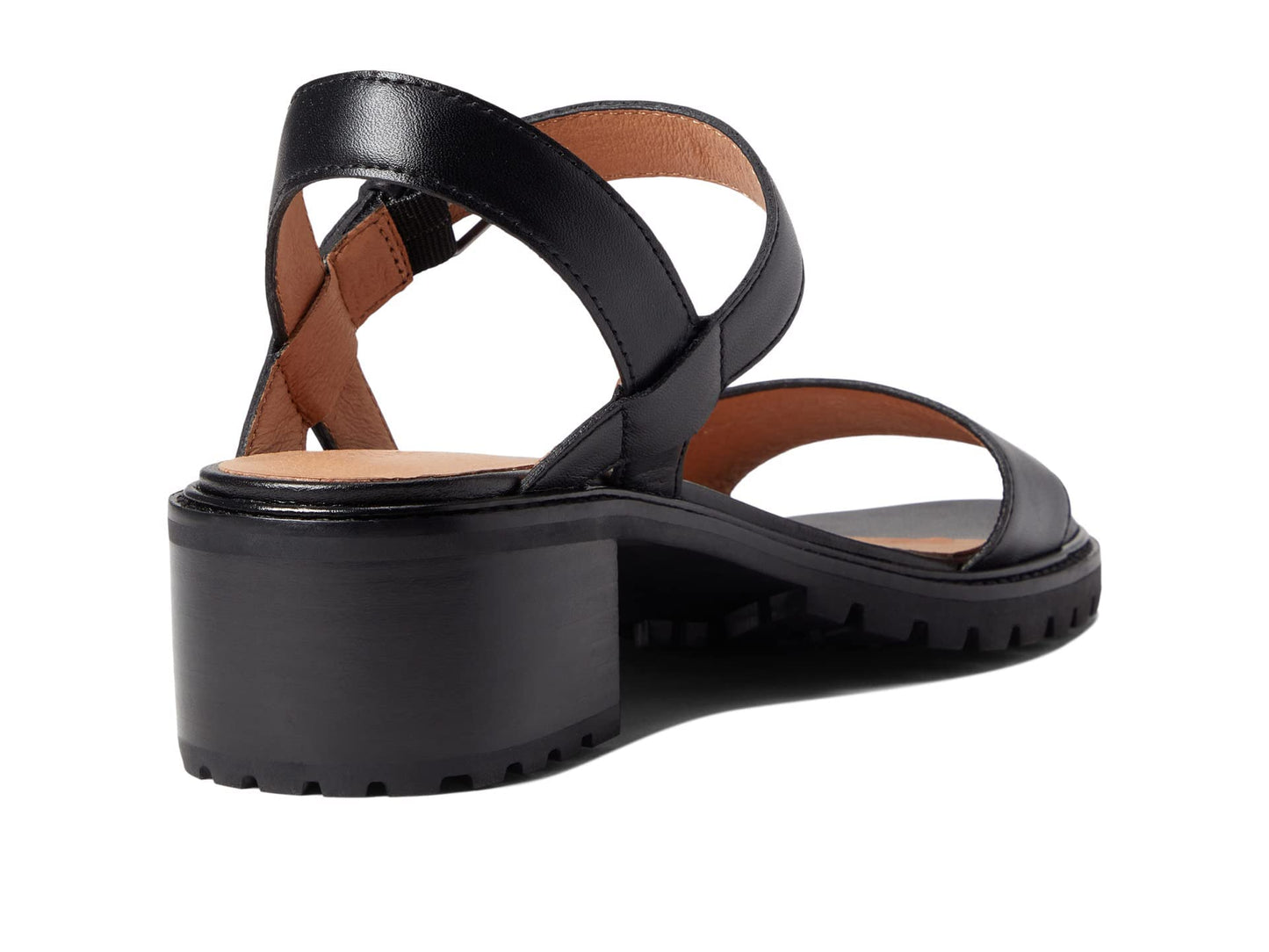 Madewell Cameron Lug Sandal - Nubuck Sandals for Women - Leather Upper with Ankle Strap Buckle Closure, Synthetic Outsole, and Round-Toe Sandals True Black 6 M
