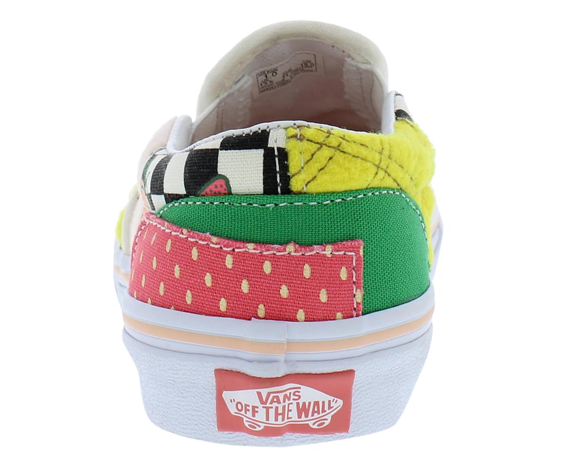 Vans - Kids Classic Slip-On Patchwork Shoes, Color Multi/True White, Size: 1 M US Little Kid