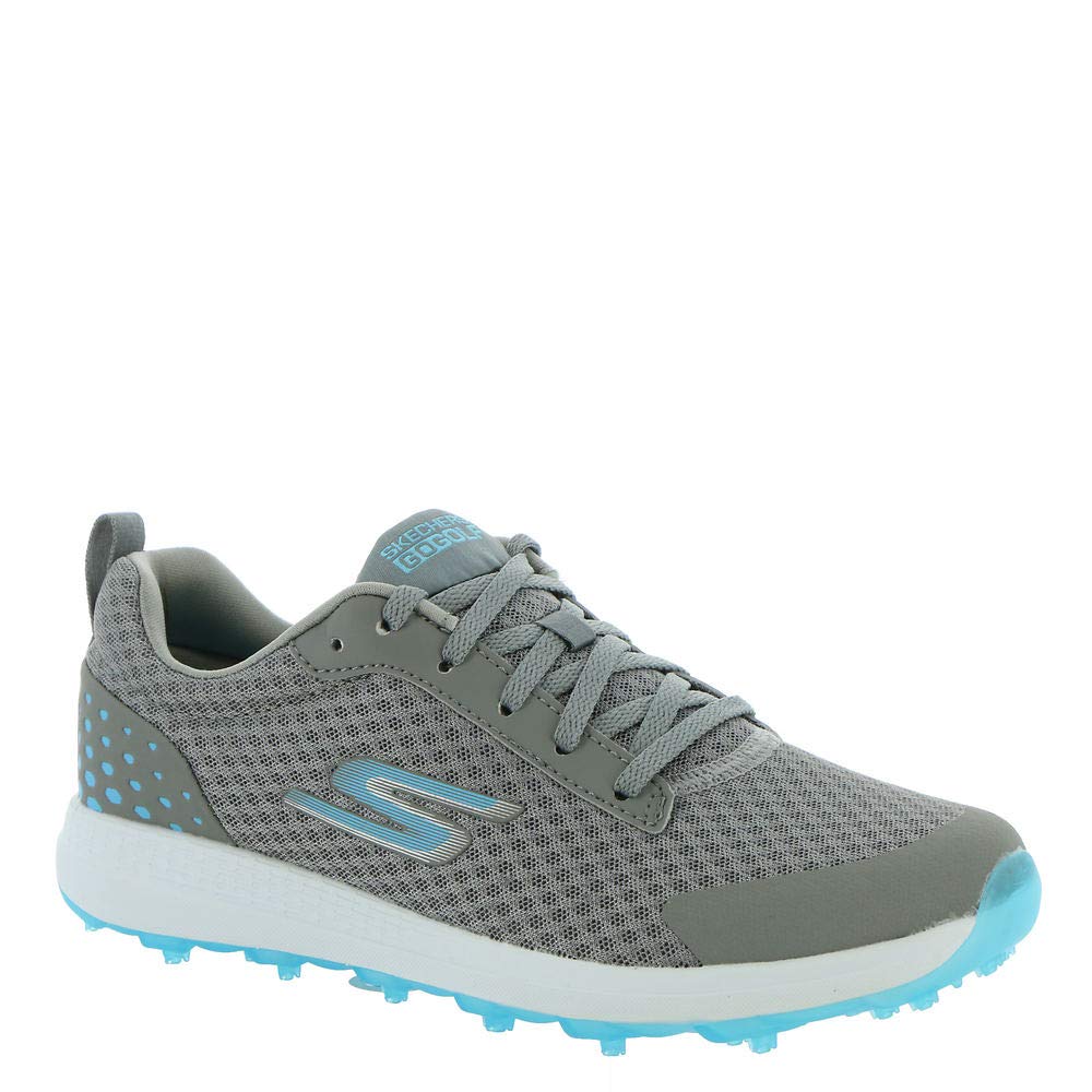Skechers Women's Max Golf Shoe, Mesh Gray/Blue, 6.5