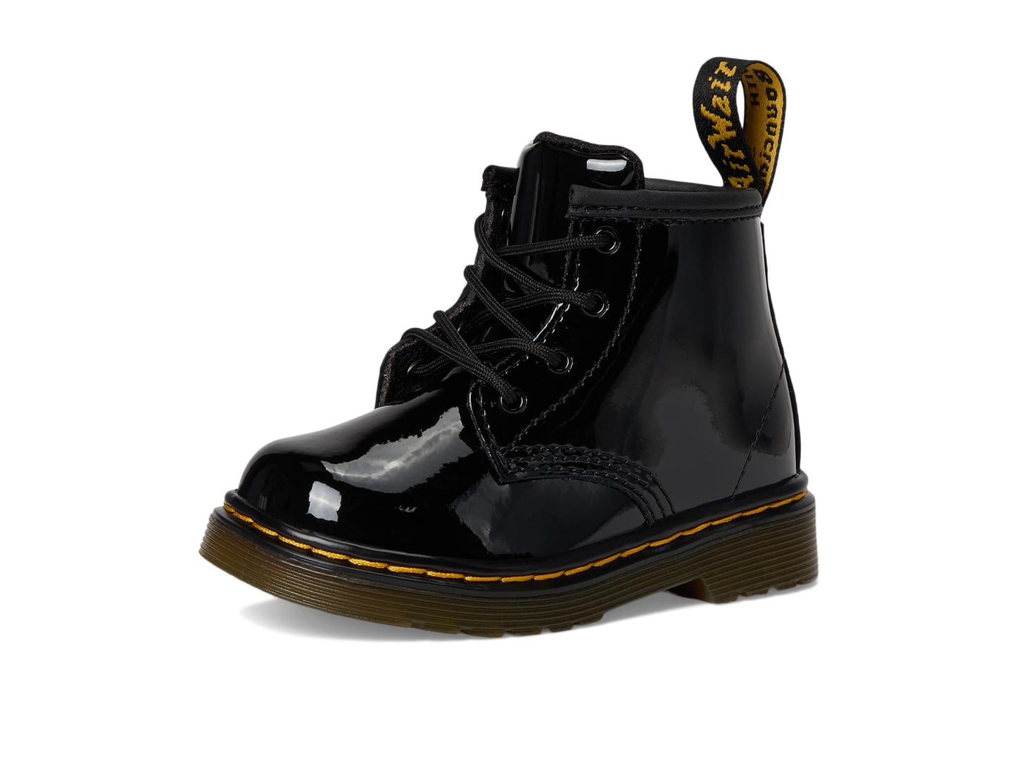 Dr. Martens Girls 1460 Lamper Boot, Black Patent, 4 Little Kid