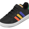 adidas Boy's Grand Court 2.0 EL (Little Kid/Big Kid) Core Black/Lucid Blue/Court Green 6.5 Big Kid M