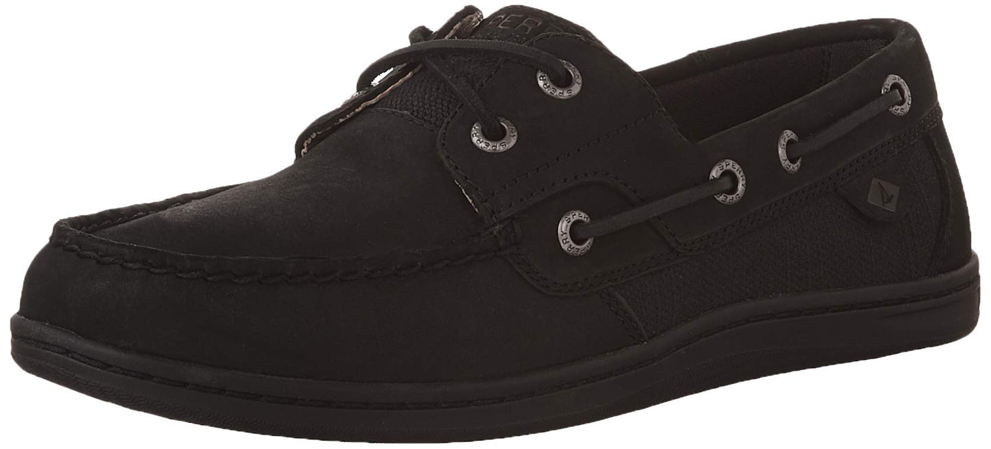 Sperry Womens Koifish Boat Shoe, Black/Black, 5