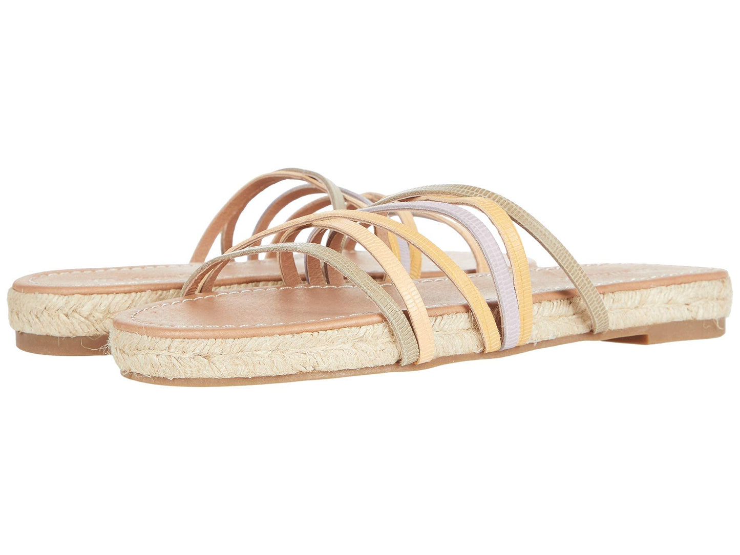 Madewell Bobbi Espadrille Slide in Snake Embossed Leather Pale Lilac Multi 9.5 M