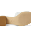 Cole Haan Calli Single Band Block Heel Sandals 40 mm - Leather Upper - Man-Made Lining Insole & Outsole Egret Leather 7.5 B - Medium