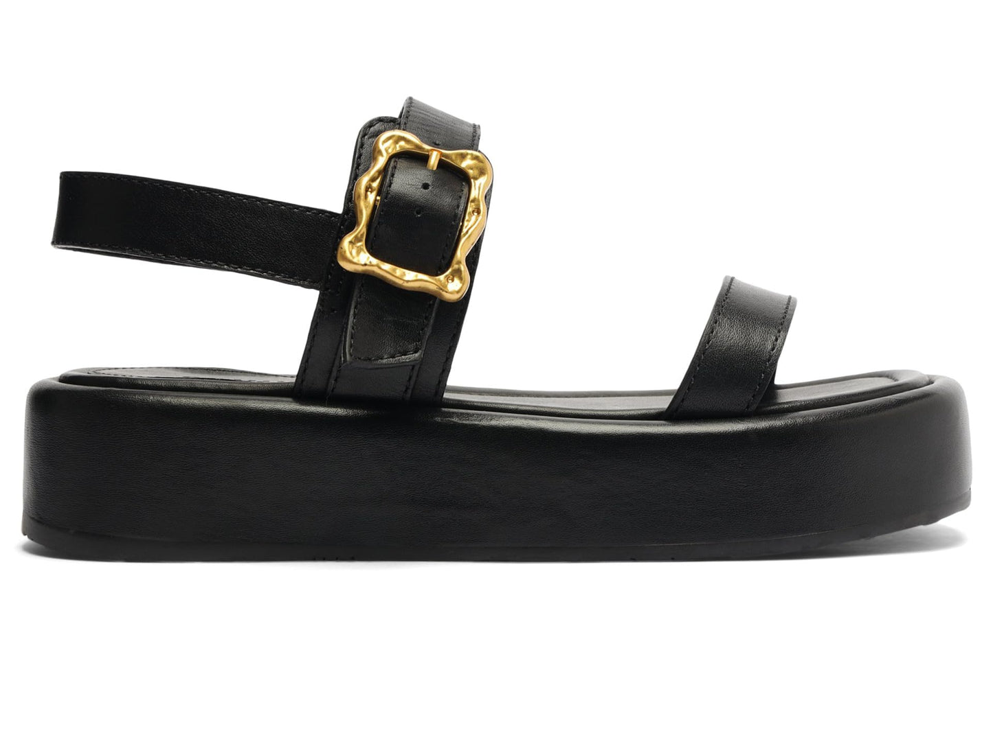 Schutz Women's Wavy Flatform Black 5.5 Medium