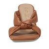 Stuart Weitzman Playa 75 Knot Sandal for Women - Sculptural Heel, Voluminous Knotted Detail, and Lacquered Nappa Leather Footwear Tan 7.5 M