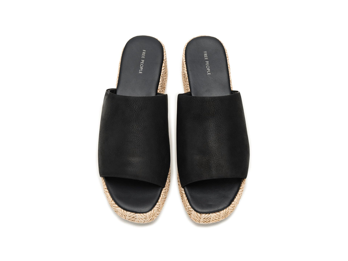 Free People Womens Harbor Raffia Flatform Tan 8 Medium