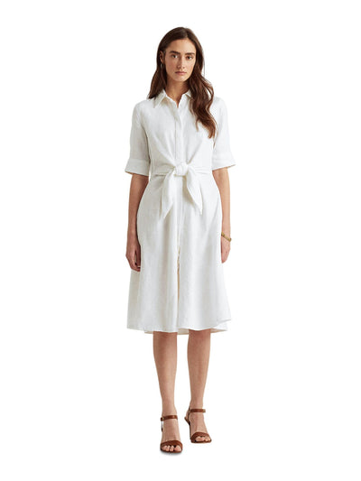 Lauren Ralph Lauren Petite Linen Shirtdress White 12P