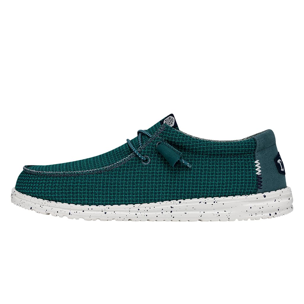 HEYDUDE Wally Sport Mesh Teal Size 11 | Men's Shoes | Men's Slip On Loafers | Comfortable & Light Weight