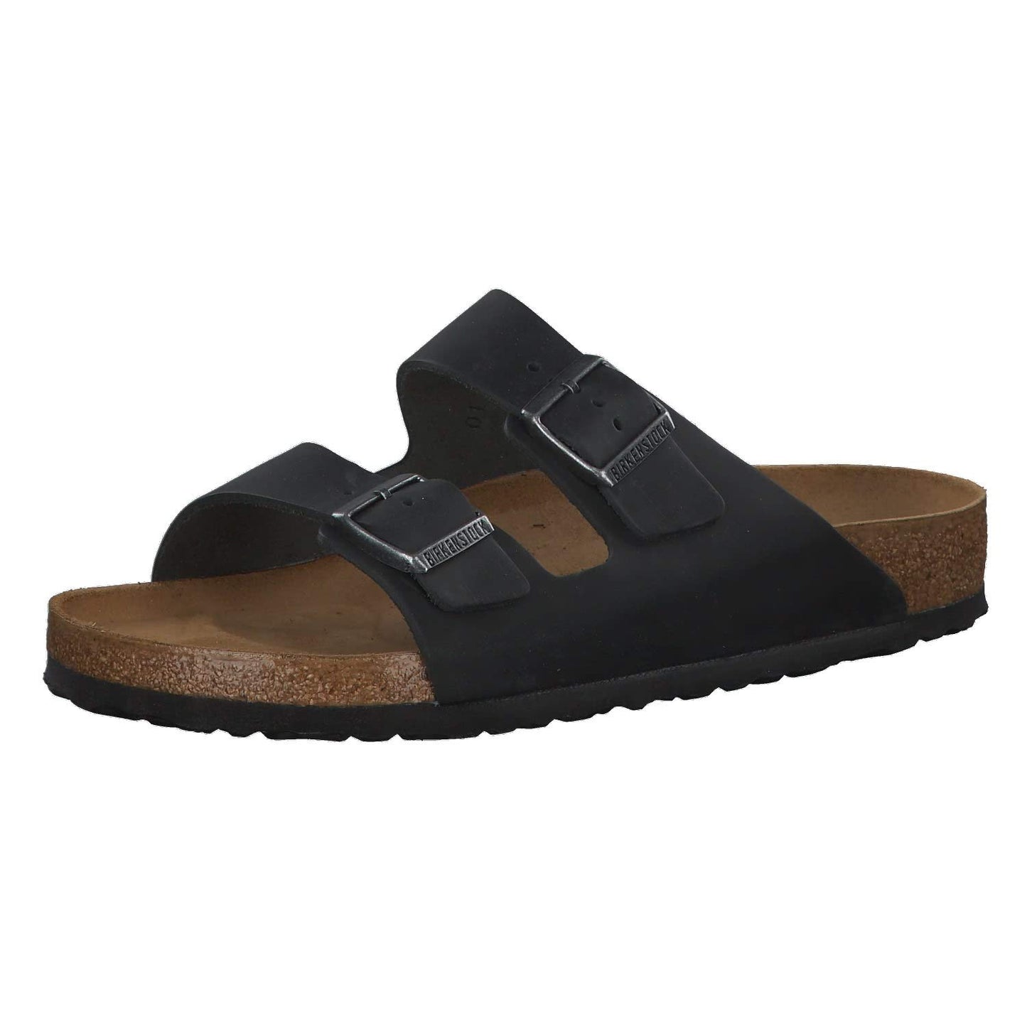 Birkenstock BIRK-552111 Arizona Leather Sandals, Black, 43 (US Men's 10)