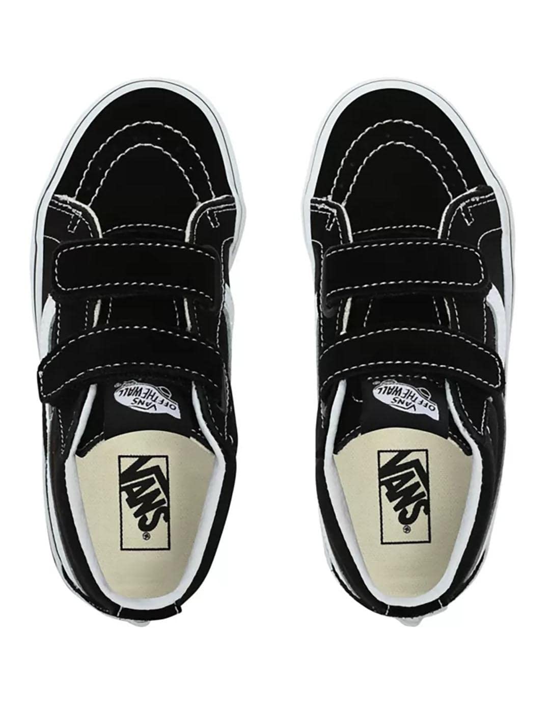 Vans Kids Sk8-Mid Reissue V Skate Shoe Black/True White 3.5