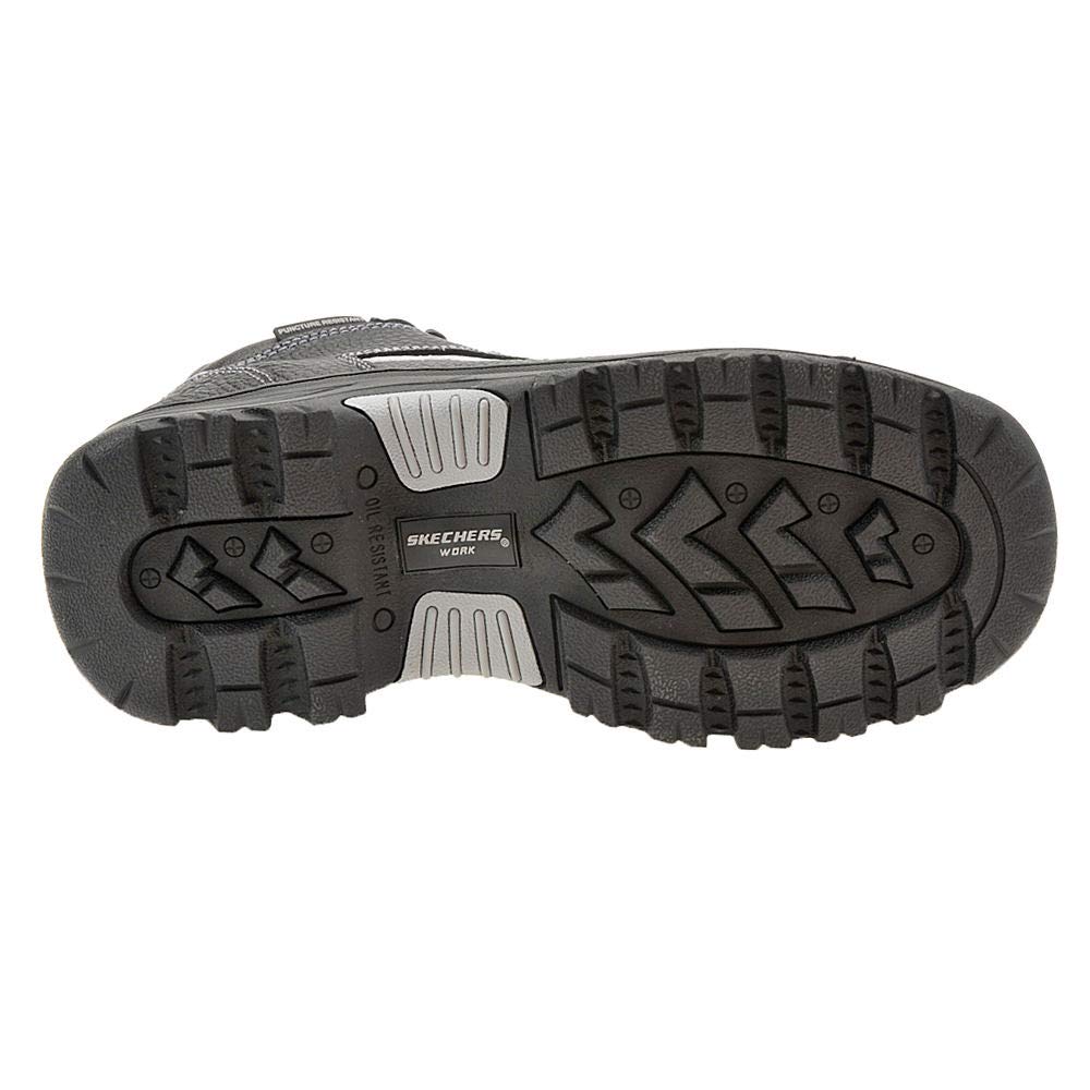 Skechers mens Burgin-sosder Industrial Boot, Black Embossed Leather, 11.5 Wide US