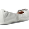 Stuart Weitzman Crystal Fleur Ballet Flat White 8.5 B