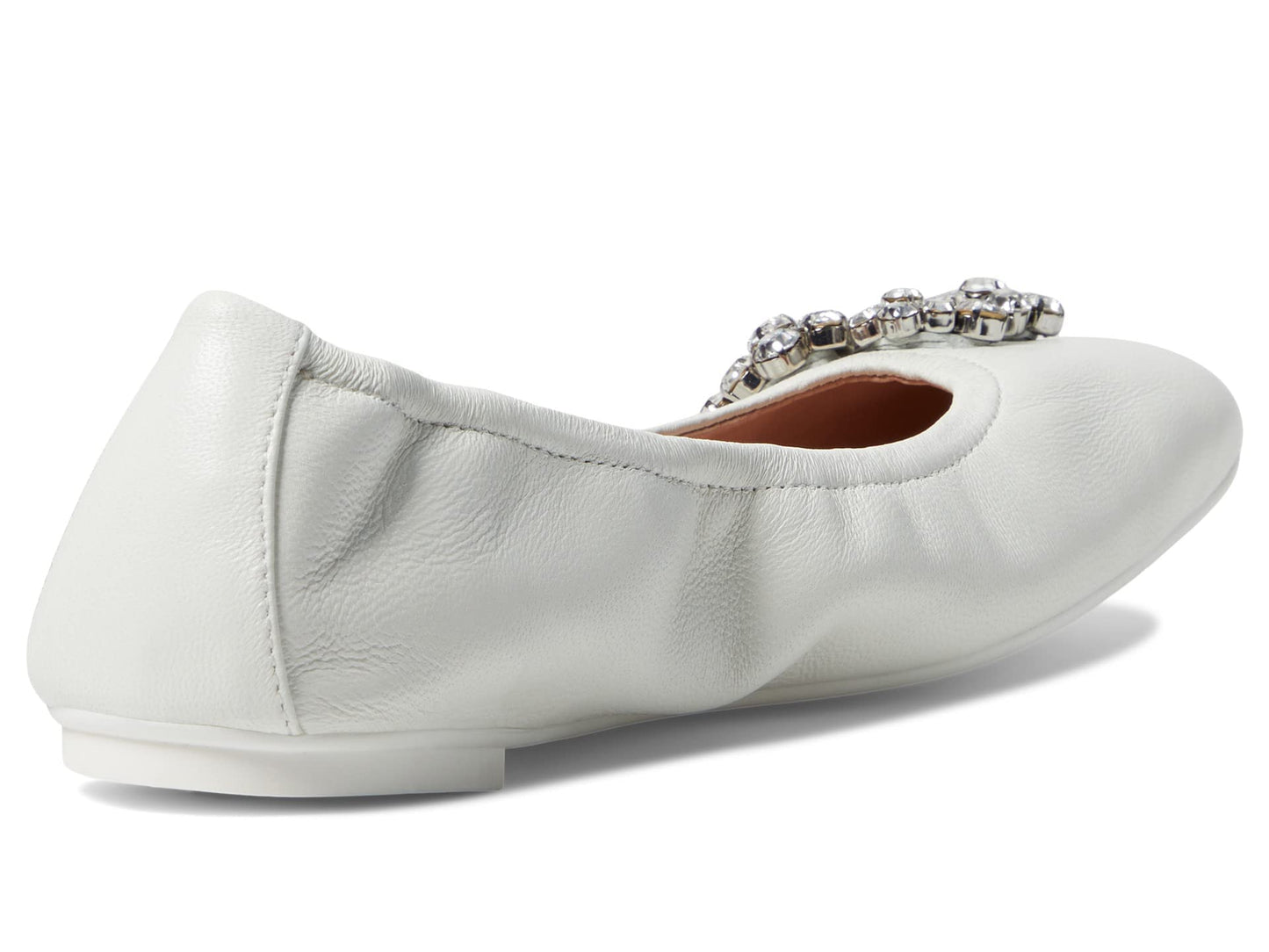 Stuart Weitzman Crystal Fleur Ballet Flat White 8.5 B