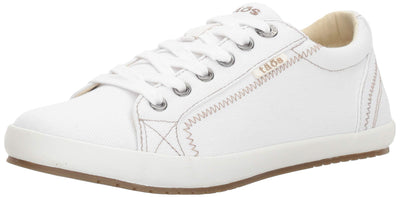 Taos Star Women's Sneaker - Iconic Style with Canvas Design for Everyday Adventures - Custom Fit Lacing and Removable Footbed with Arch Support for All Day Comfort White 6.5 W US