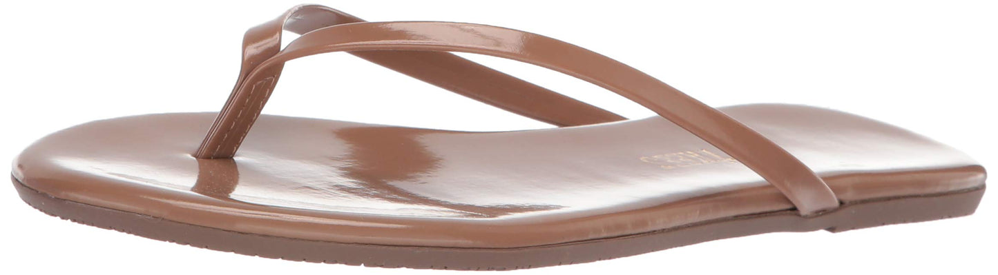 TKEES Foundation Gloss - Flats for Women - Cowhide Leather Upper - Cushioned Leather Footbed - Rubber Outsole Beach Bum 6 B - Medium