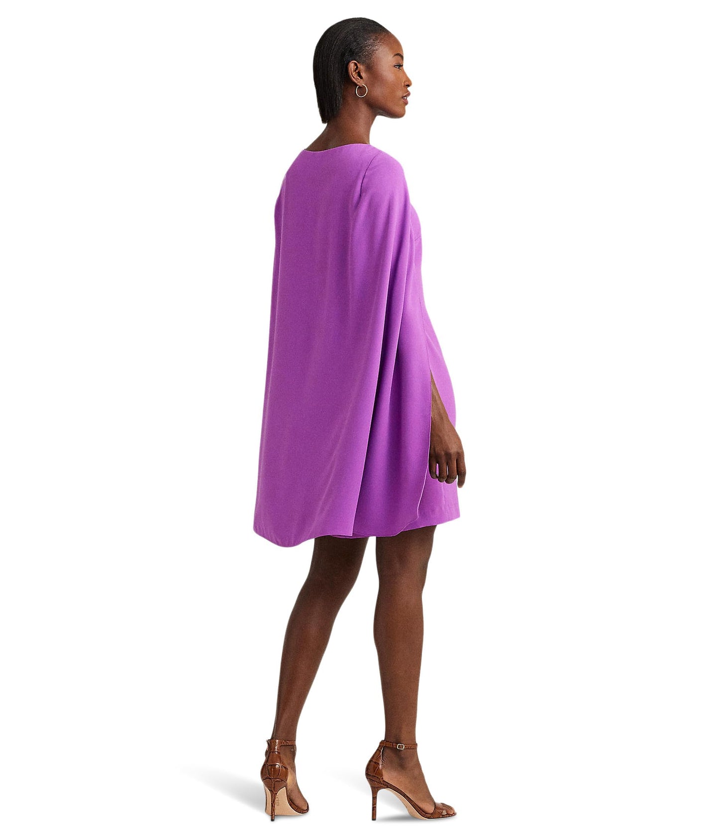Lauren Ralph Lauren Cape Georgette Cocktail Dress Purple Jasper 2