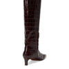 Madewell Womens Dorchester Dimes Tall Boot - Croc Chocolate Raisin 8 Medium