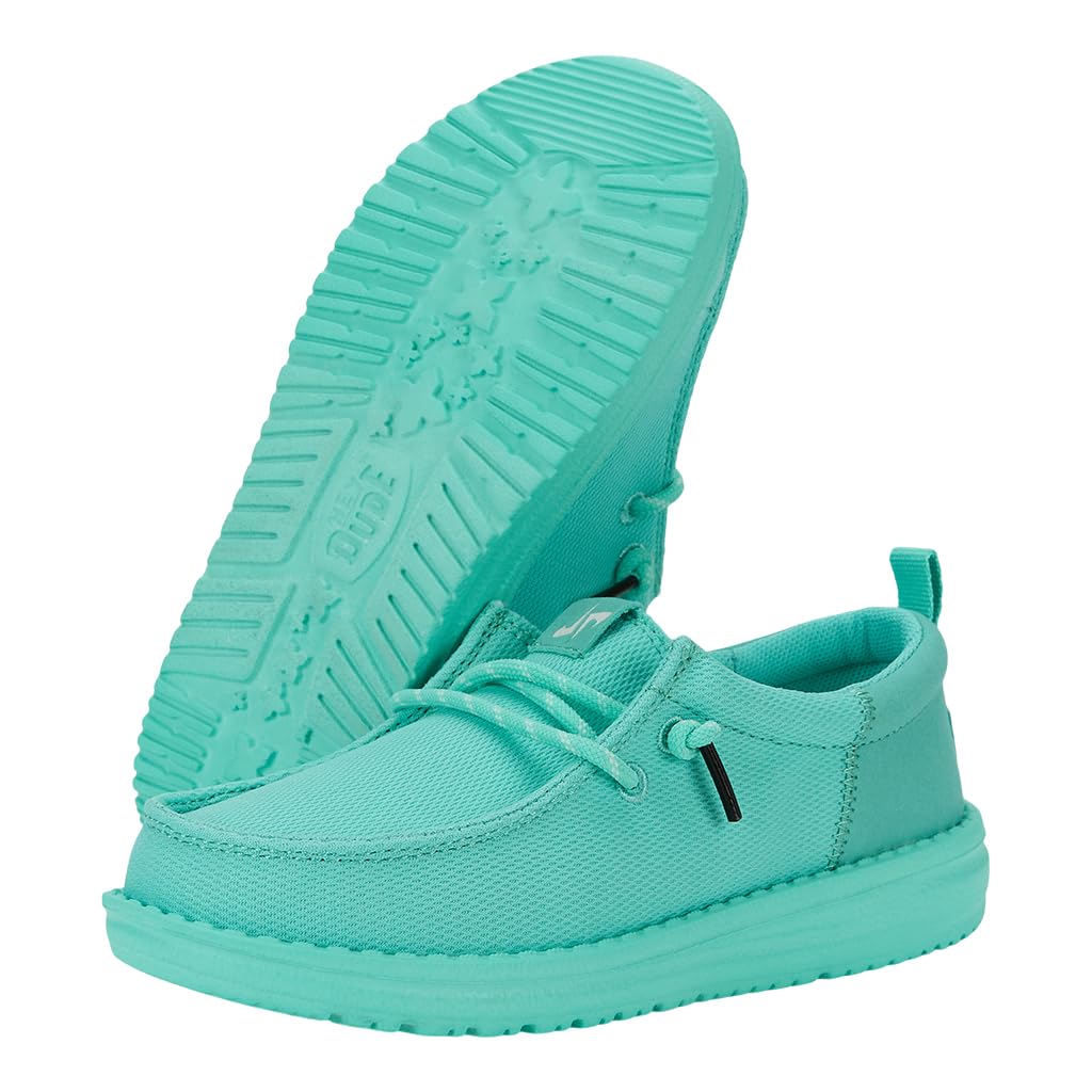 HEYDUDE Dude Perfect X Wally Funk Y Green Teal Size J6 | Kids Shoes | Kids Slip-on Loafers | Comfortable & Light-Weight