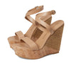 Stuart Weitzman 5050 Wedge Sandal Adobe/Natural 9 B