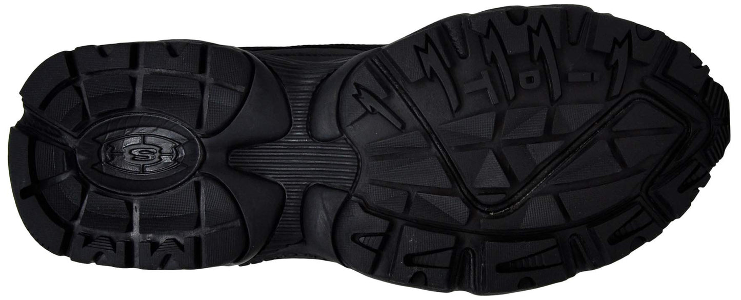 Skechers Men's Stamina-Nuovo lace up Sneaker,Black/Black, 11.5