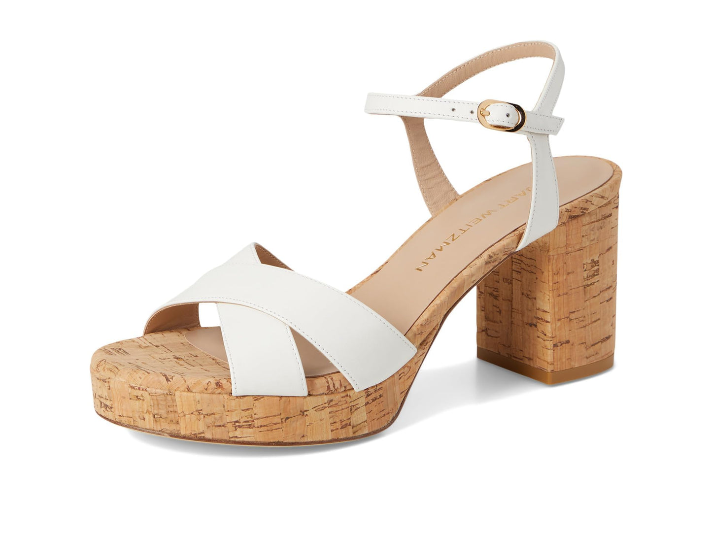 Stuart Weitzman Womens Dayna Platform 80 Cream 8.5 M