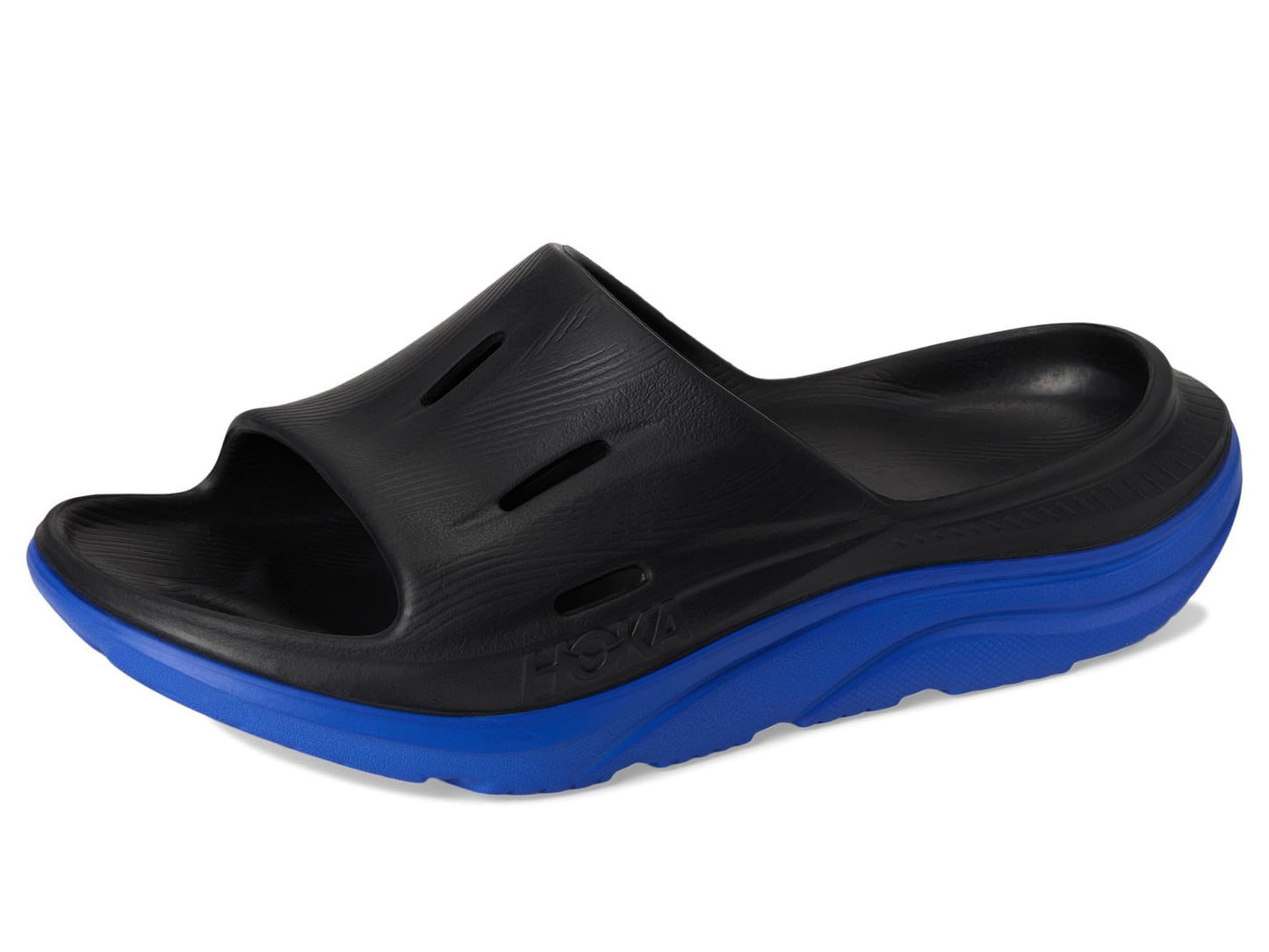Hoka Unisex Ora Recovery Slide 22 Black/Ultramarine Men's 10, Women's 12