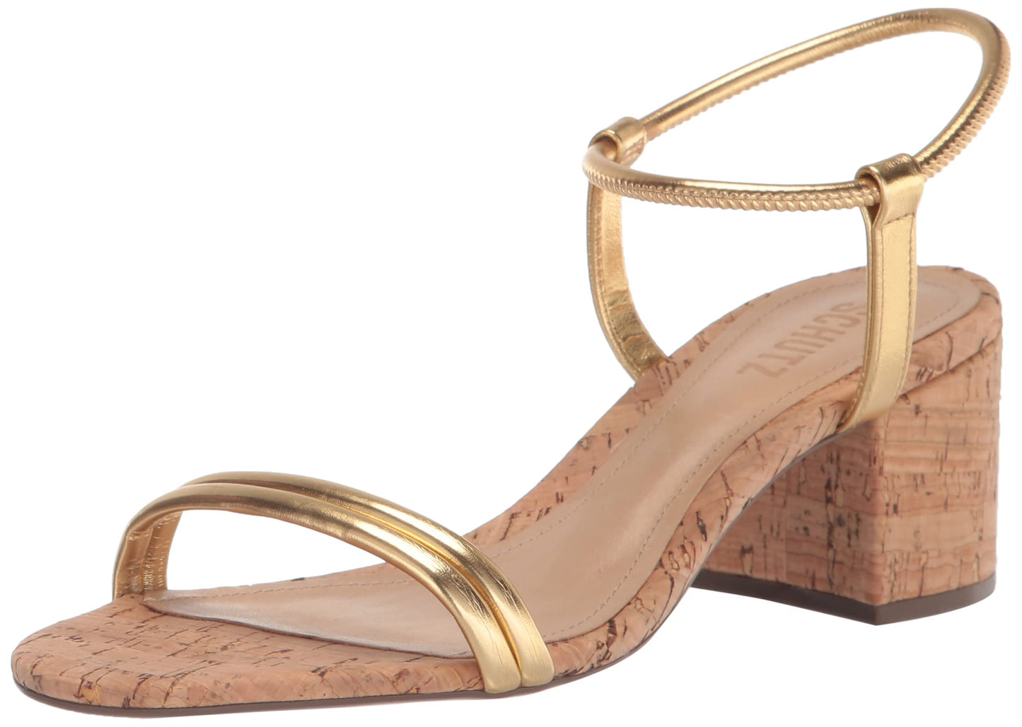 Schutz Women's Gimenez Mid Sandal, Ouro Claro Orch, 7