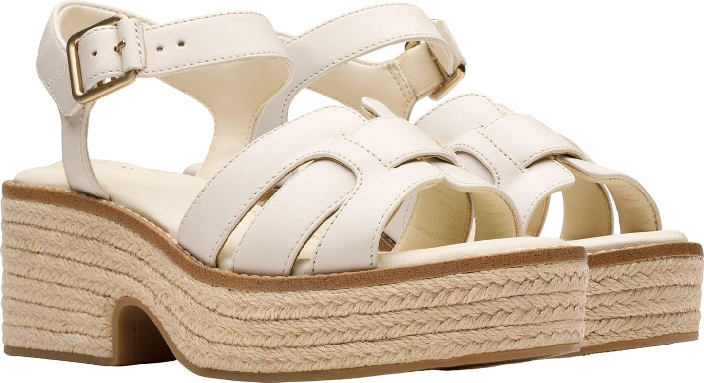 Clarks - Womens Coledale Strap Sandals, Cream Leat, 4.5 UK
