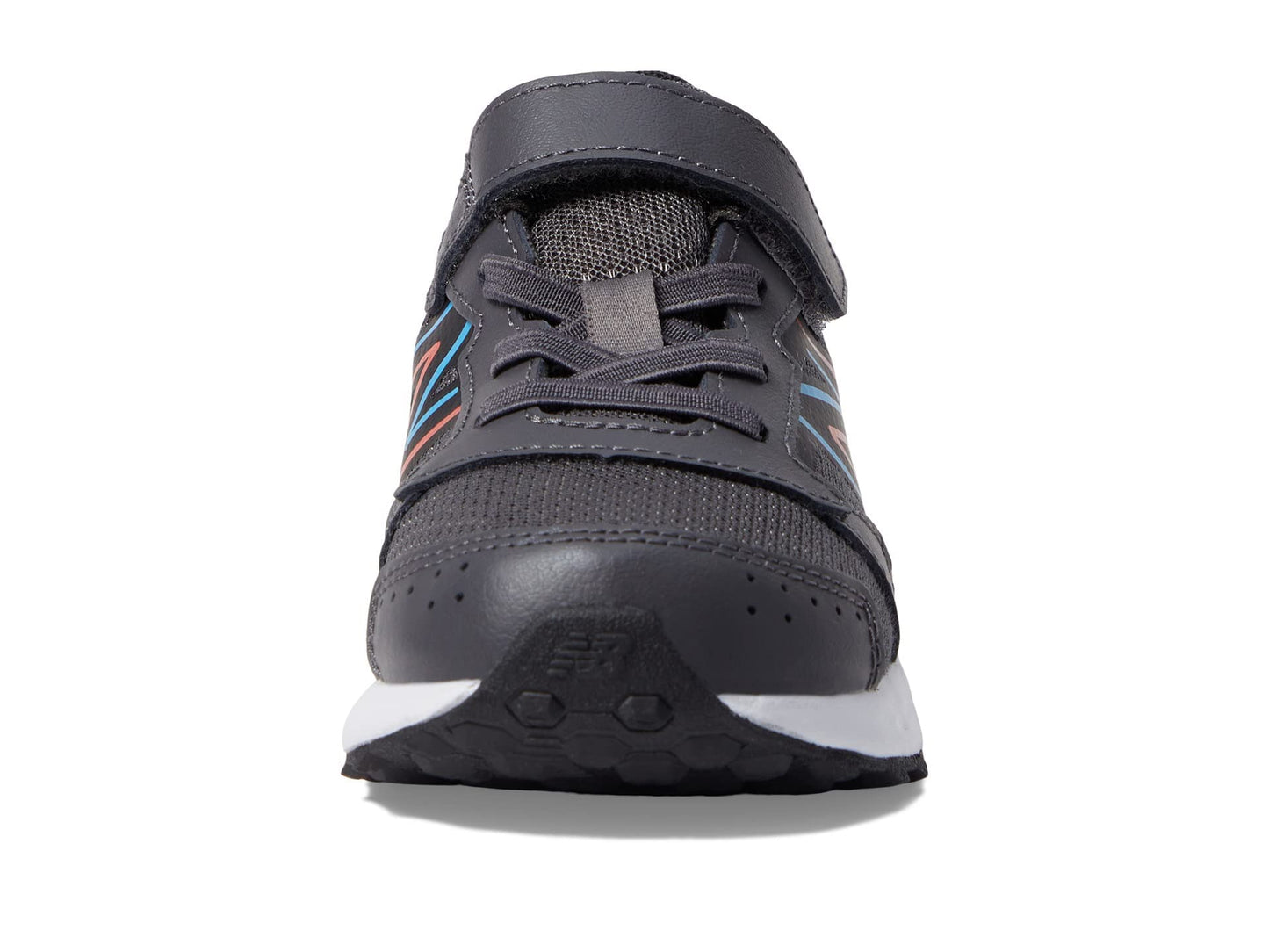 New Balance Boy's Fresh Foam 650 V1 Hook & Loop Running Shoe, Magnet/Neo Flame/Vibrant Sky, 6.5 Big Kid