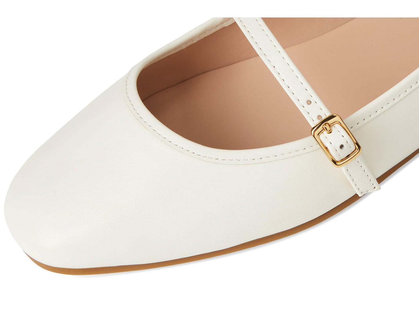 Cole Haan Women's Shoes - Yelena Mary Jane Ballet Flat, Ivory Leather, 7.5-B US