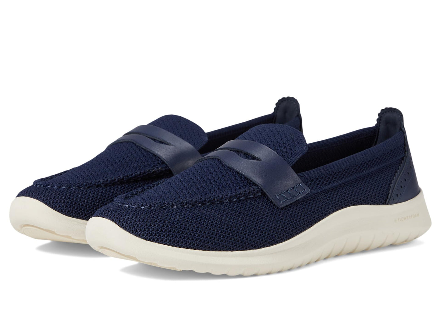 Cole Haan Women's Zerogrand Meritt Stitchlite Loafer, MAR Blue KNT/Ivory, 6.5 Wide