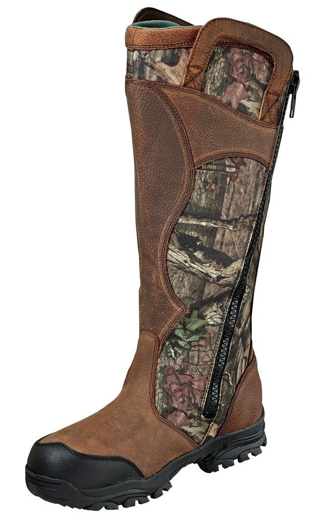 Thorogood Waterproof 17” Side-Zip Snake Boots for Men Made with SnakeGuard Extreme Material, Breathable Leather with Mossy Oak Camo and Slip-Resistant Outsole, Mossy Oak Break Up Country - 12 W US
