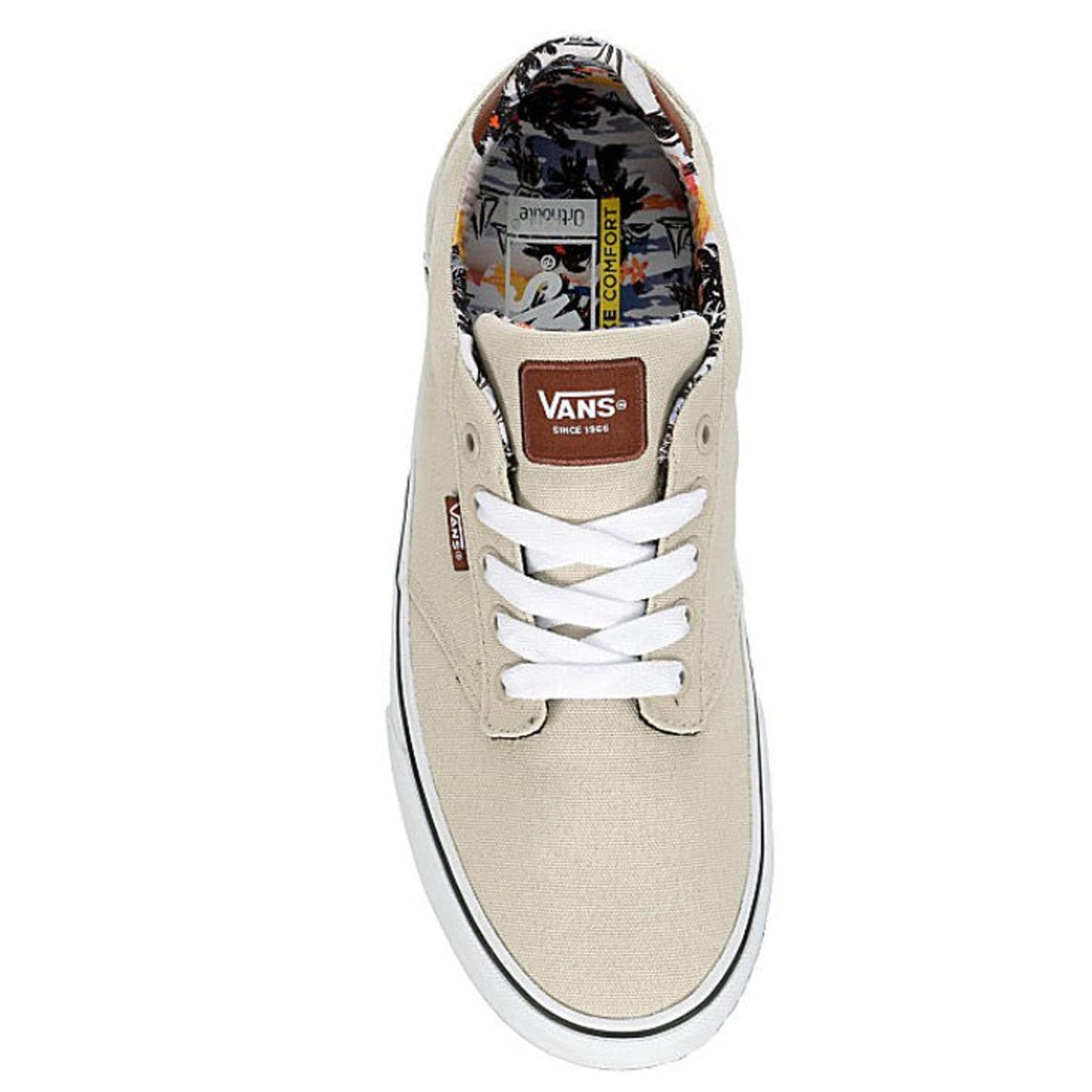 Vans Men's Atwood Deluxe Sneaker, Aloha Oatmeal White, 10.5 M US