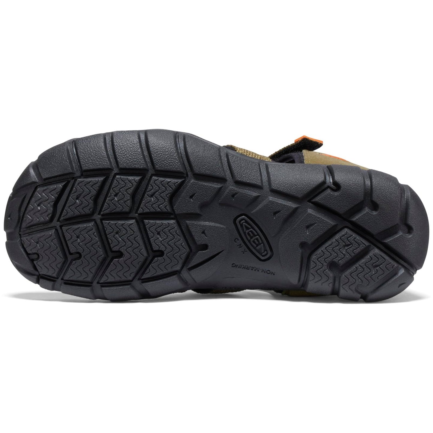 KEEN Unisex-Child-Seacamp 2 CNX Closed Toe Sandals, Dark Olive/Gold Flame, 4 US Big Kid