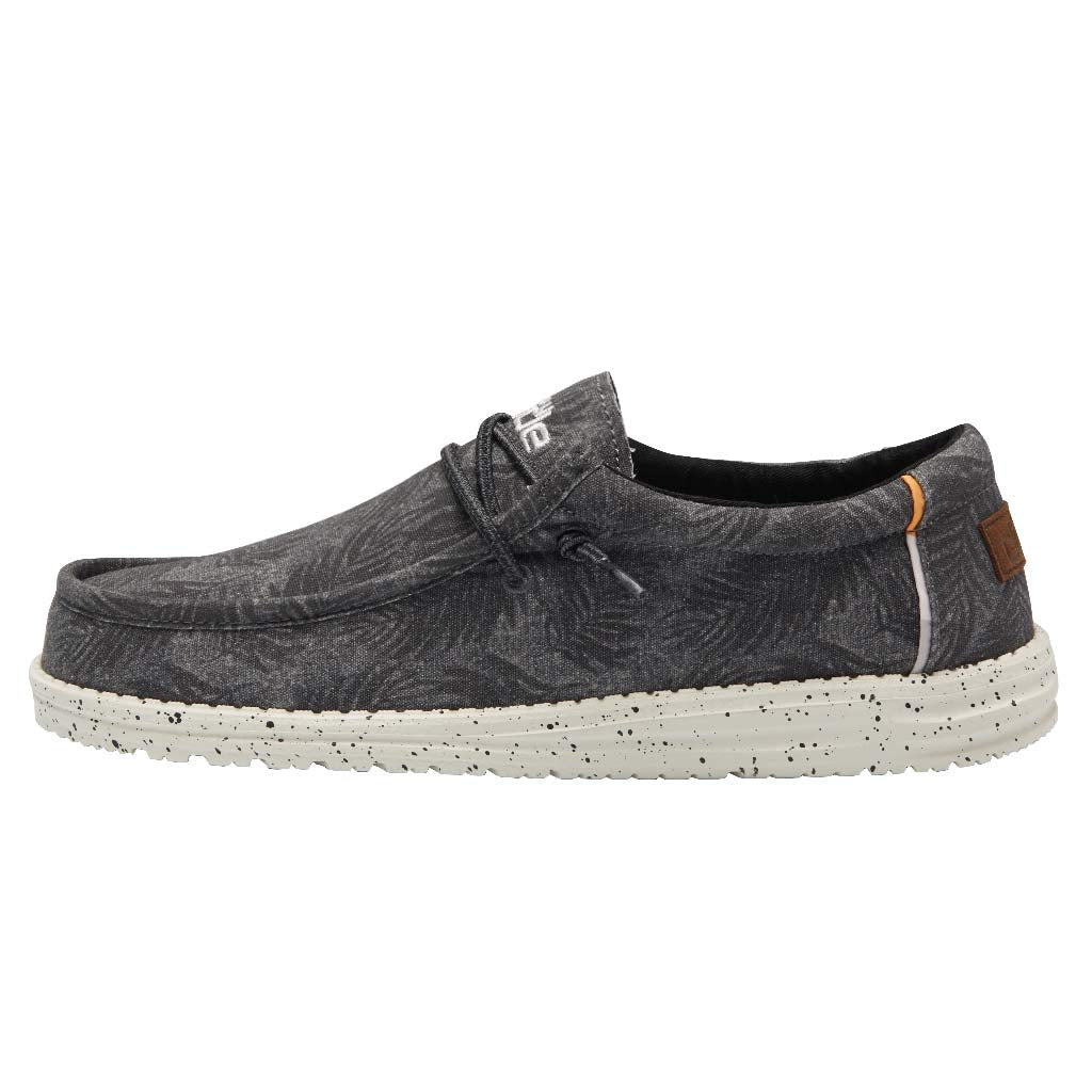 Hey Dude Men's Wally Print Tropical Grey Size 10 | Men’s Shoes | Men's Lace Up Loafers | Comfortable & Light-Weight