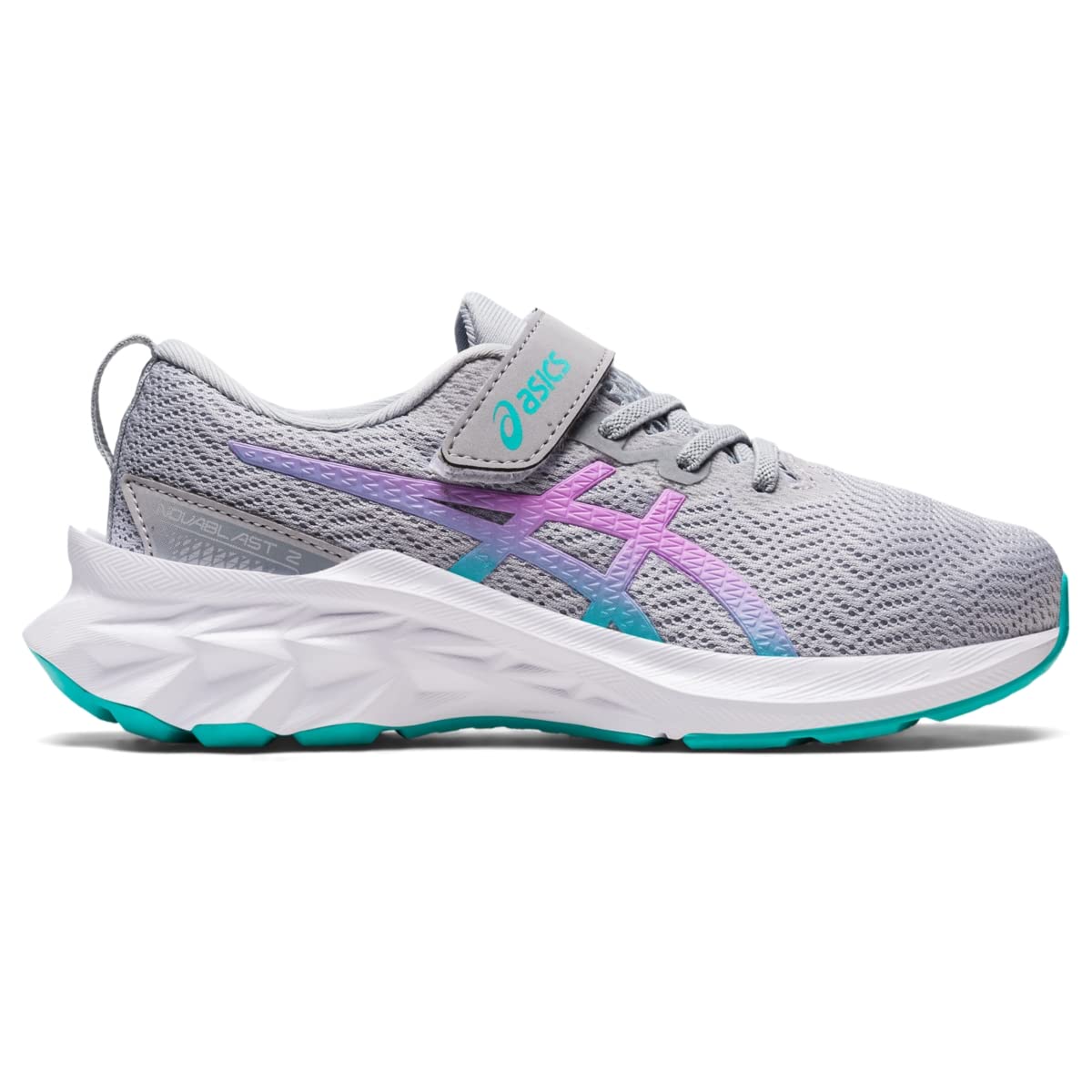 ASICS Girl's Novablast 2 PS (Toddler/Little Kid) Piedmont Grey/Lavender Glow 2.5 Little Kid M