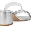 Stuart Weitzman Crystal Fleur 60 Slide Silver/Clear 8.5 B