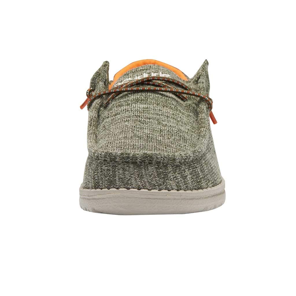 HEYDUDE Boy's Wally Youth Stretch Sage Size 6 | Boy’s Shoes | Boy's Lace Up Loafers | Comfortable & Light-Weight