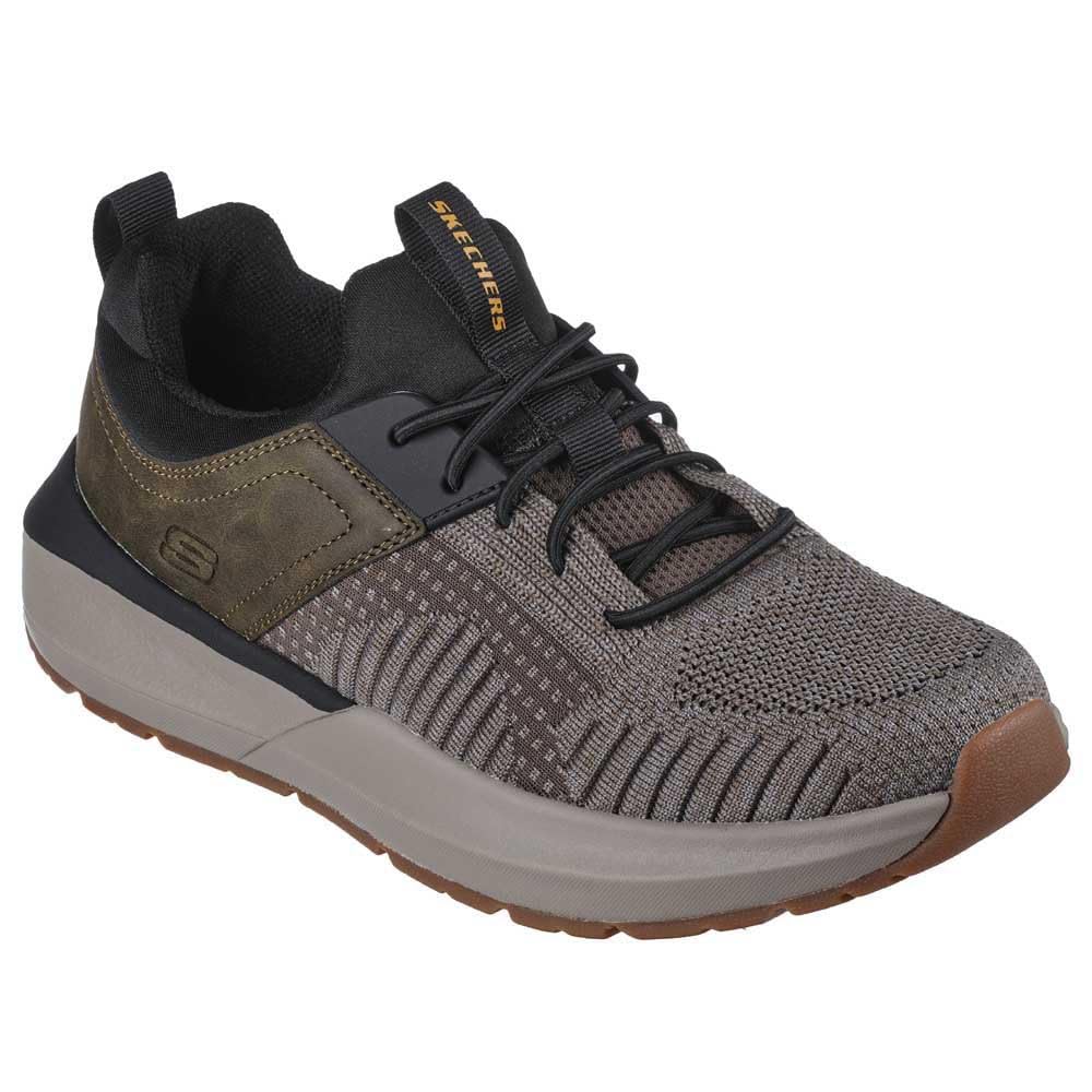 Skechers USA Men's Neville - Calhan Low Profile Bungee Slip On,Olive/Black,12 Medium