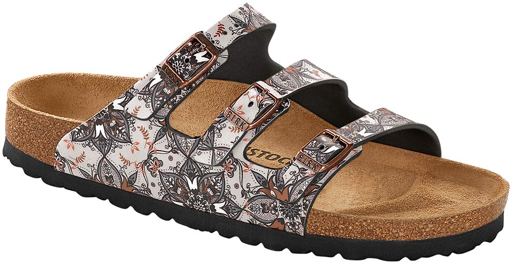Birkenstock Womens Florida Fresh Sandal, Boho Flowers Navy, Size 38 EU (7-7.5 M US Women)