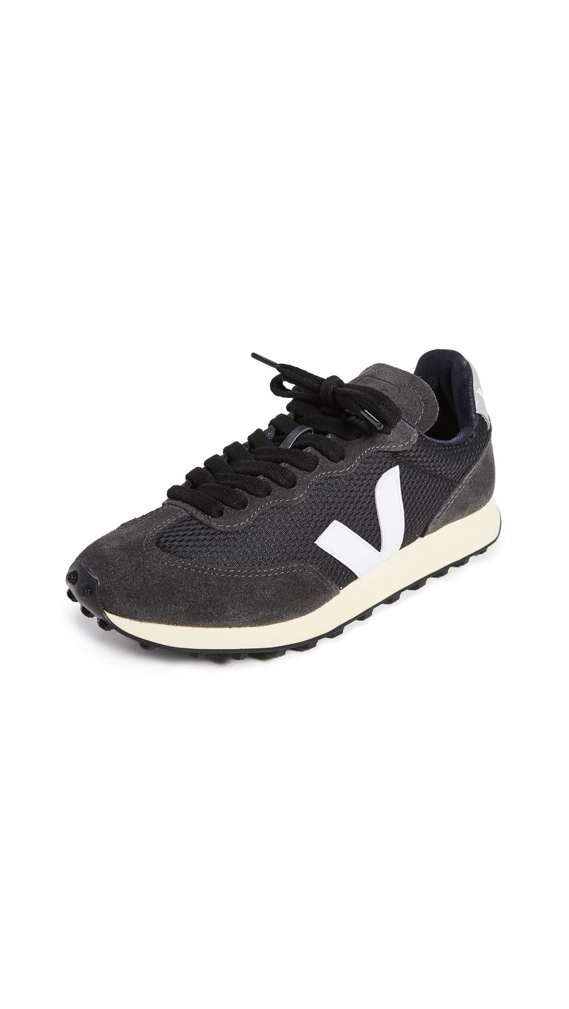 Veja Women's Rio Branco Sneakers, Black/White/Oxford Grey, 11 Medium US
