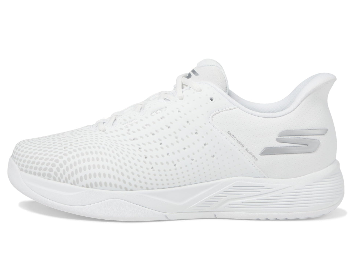 Skechers Men's Viper Court Reload Hands Free Slip-Ins Pickleball Sneaker, White, 9.5 X-Wide