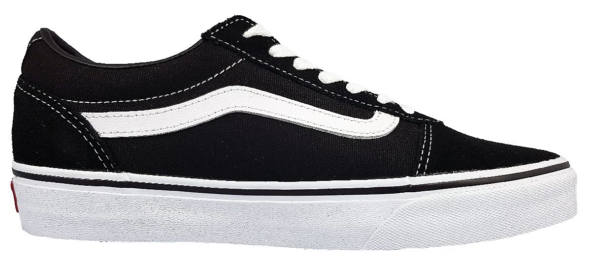 Vans Men's Ward Sneaker, Suede Canvas Black White, 7 M US