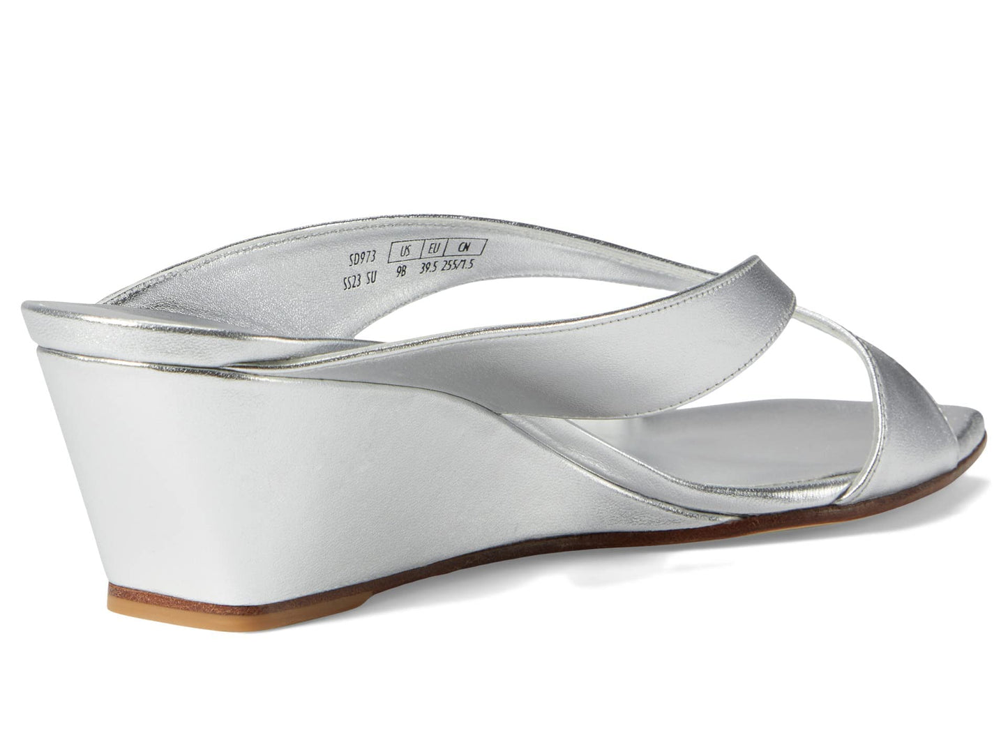 Stuart Weitzman Miami 50 Wedge Slide Silver 10.5 B