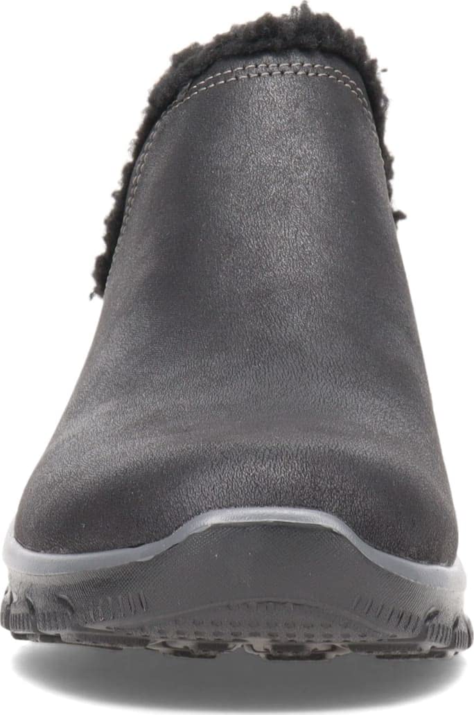 Skechers Women's EASY GOING - Buried - Scooped Collar Bootie with Faux Fur Trim Boot, black, 8.5 M US