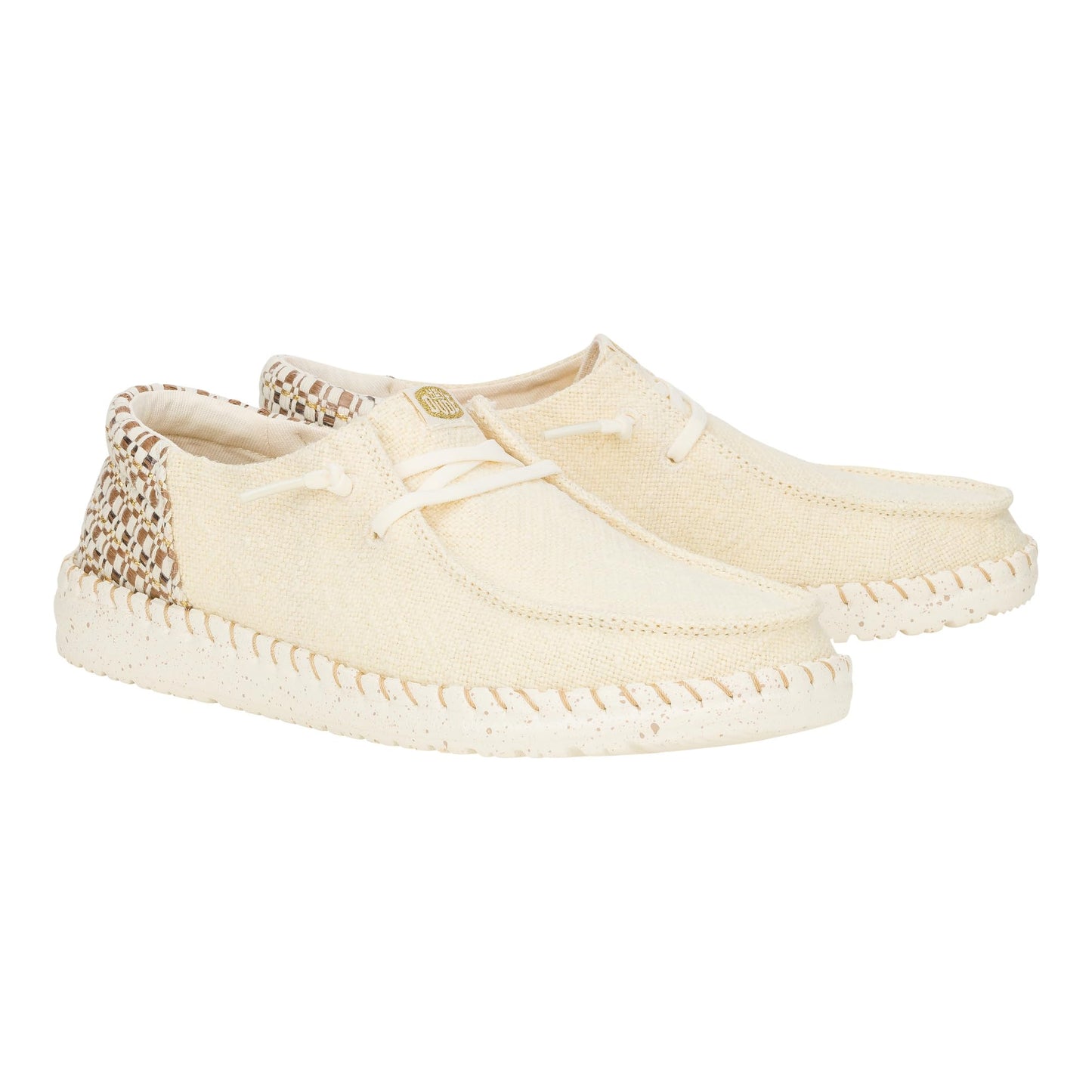 HEYDUDE Wendy Funk Coastal Woven Egret/Multi Size 12, Women’s Shoes, Women’s Slip-on Loafers, Comfortable & Light-Weight