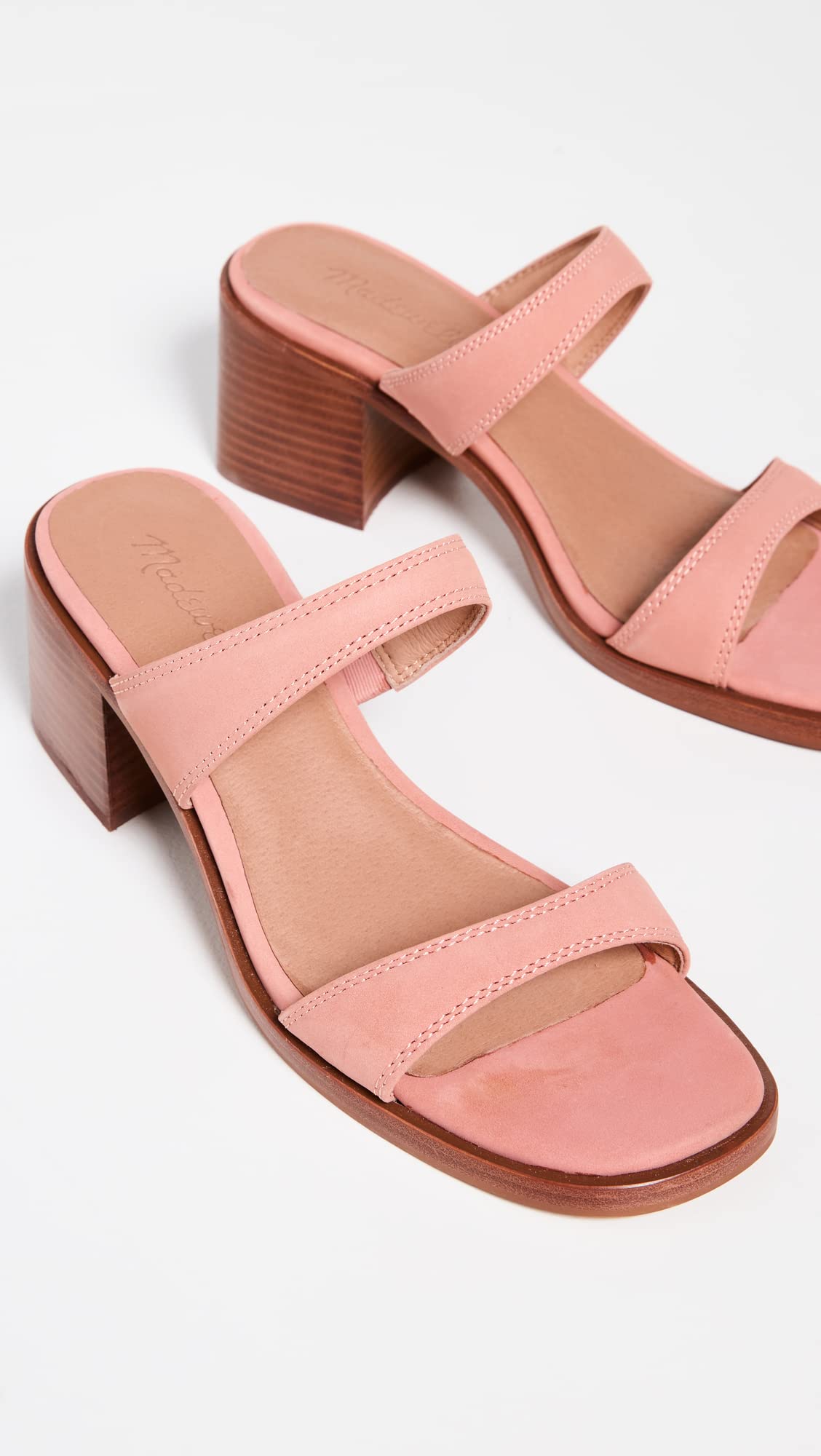 Madewell Women's Ora Double Strap Sandals, Dried Rose, Pink, 8 Medium US