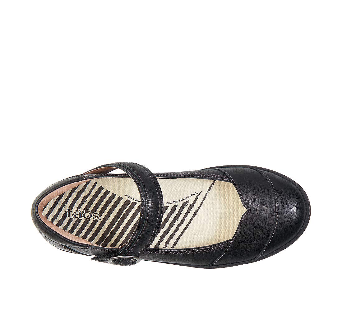 Taos Footwear Women's Forward Black on Black Flat 9 (M) US